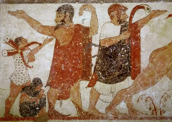 オーギュールの墓から来た2人の男性、紀元前530〜520年頃（壁画）